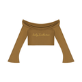 Women's Off-the-Shoulder Bell Sleeve Crop T-Shirt