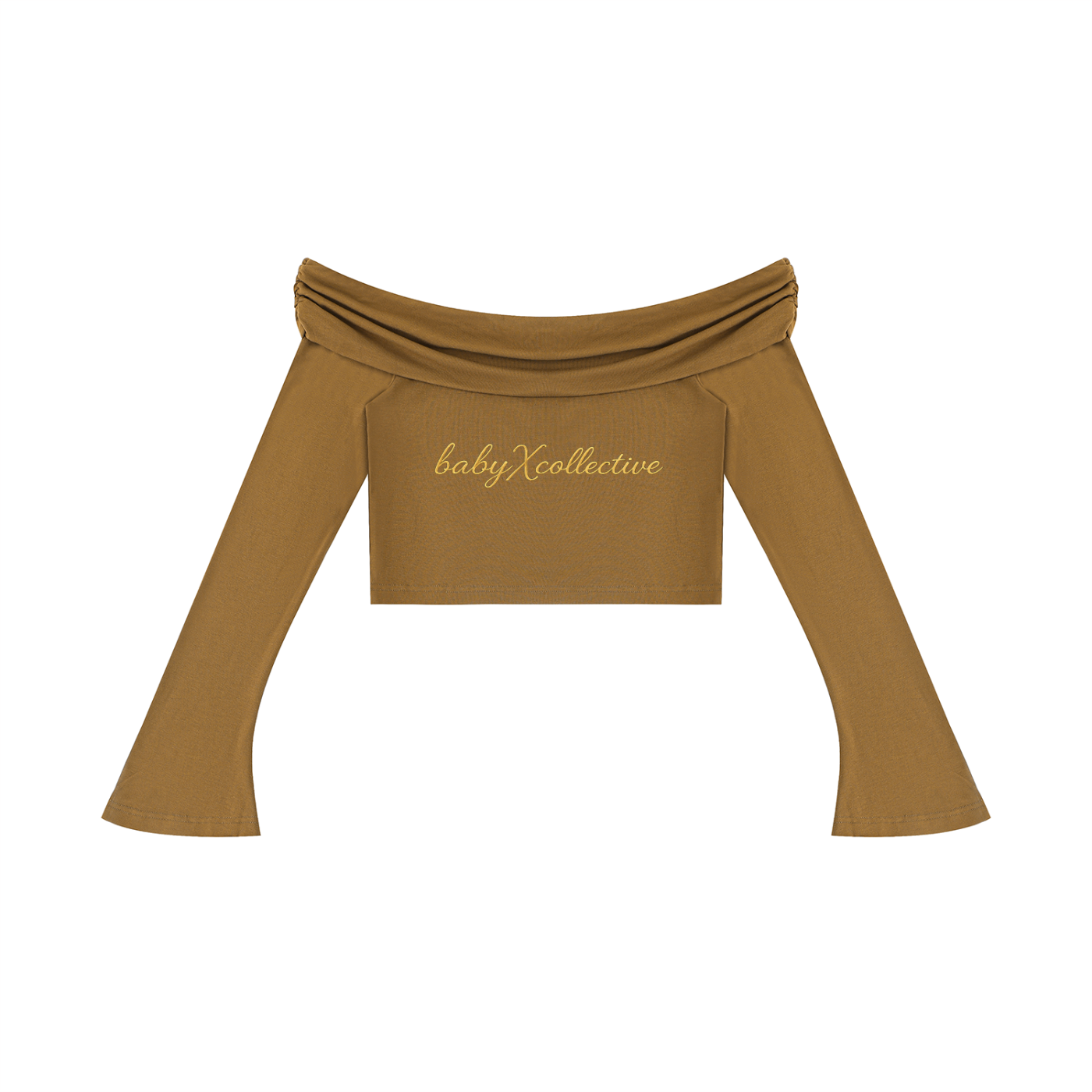 Women's Off-the-Shoulder Bell Sleeve Crop T-Shirt