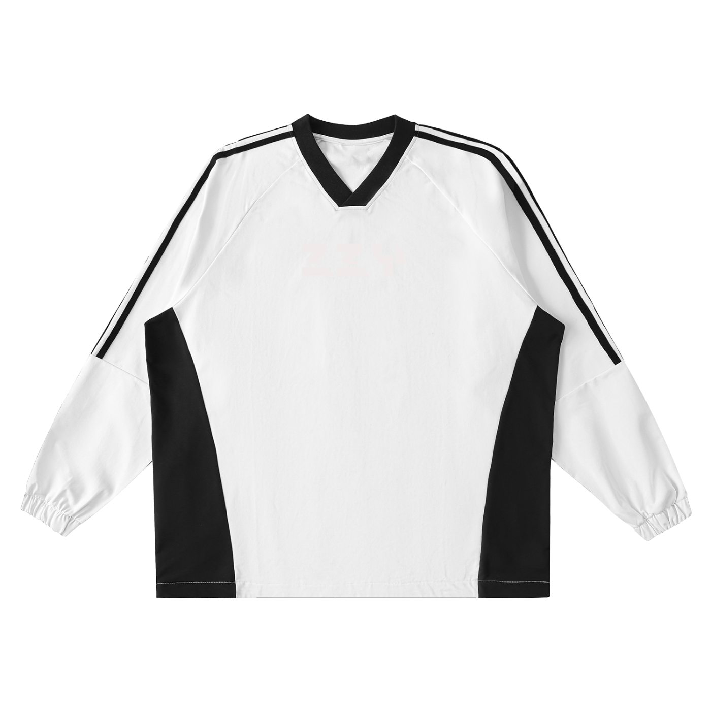 Color-Block V-Neck Long-Sleeve T-Shirt
