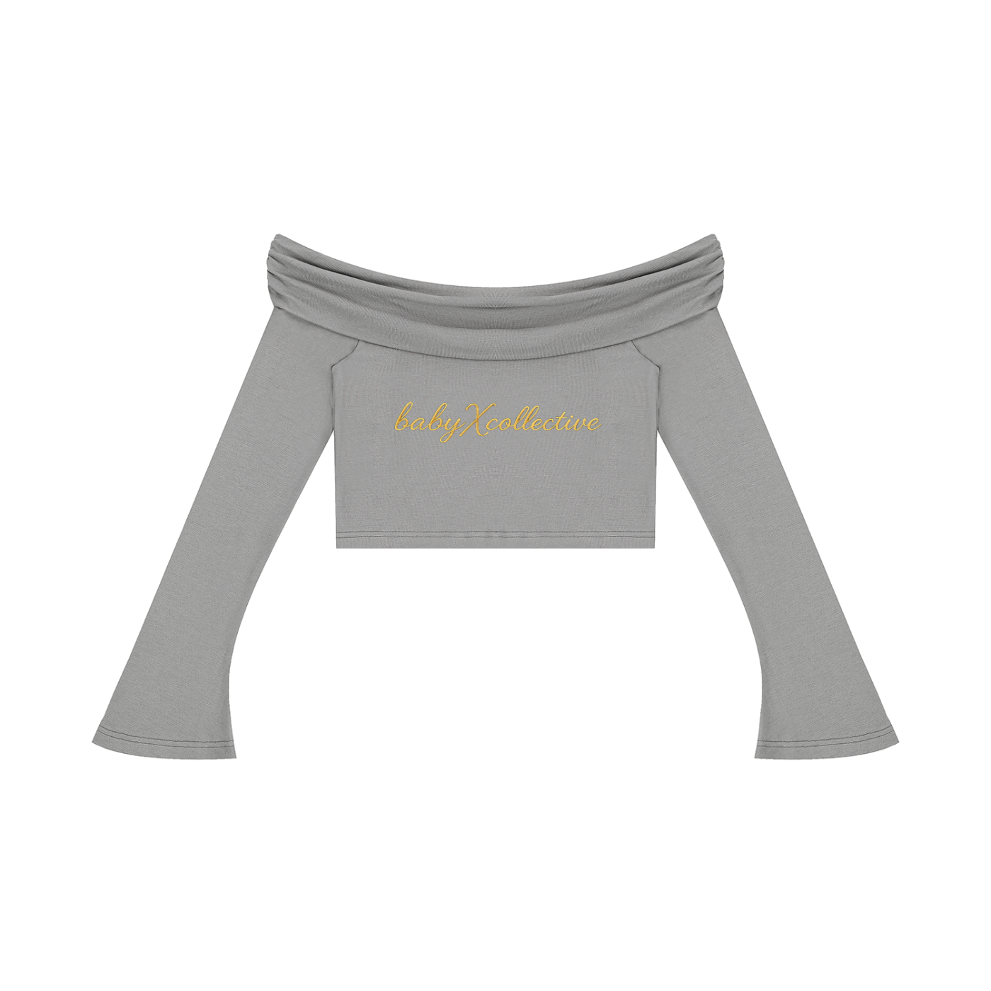 Women's Off-the-Shoulder Bell Sleeve Crop T-Shirt